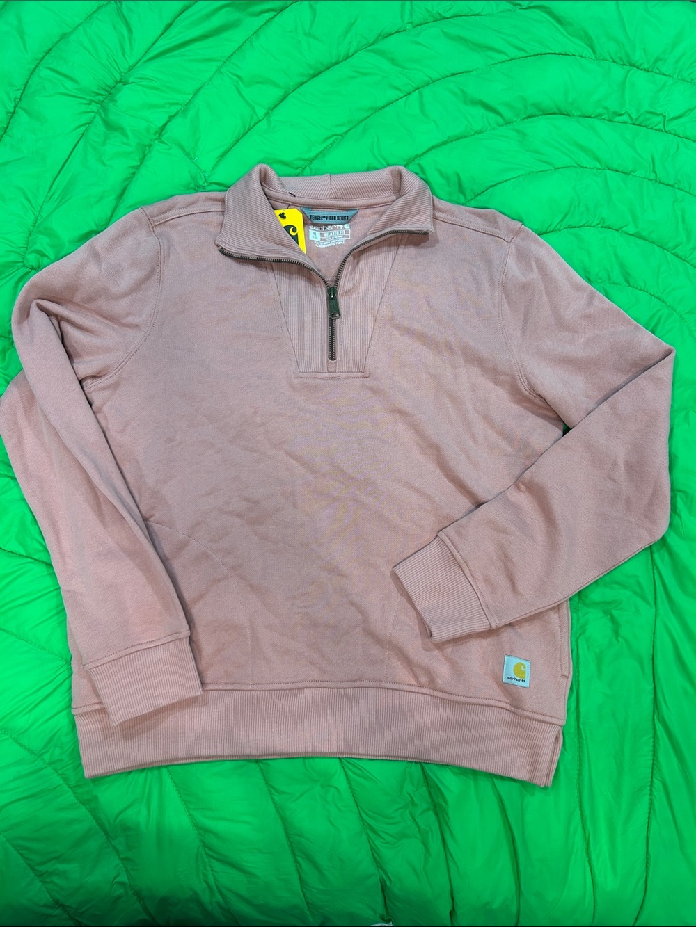 Carhartt women’s Dusty Pink Half-Zip Sweatshirt NEW